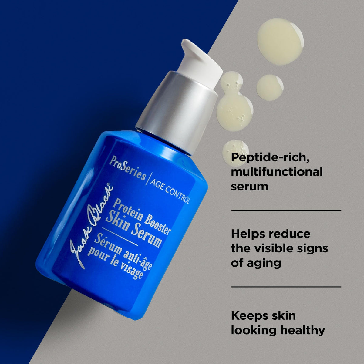 Jack Black label showing ingredients and peptide-focused benefits