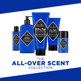 Jack Black 16 fl oz bottle beside common items to show size and value