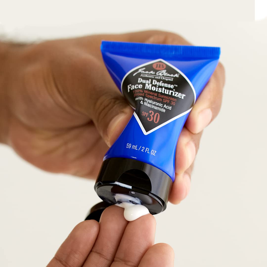 Jack Black tube beside razor showing travel-friendly daily protection