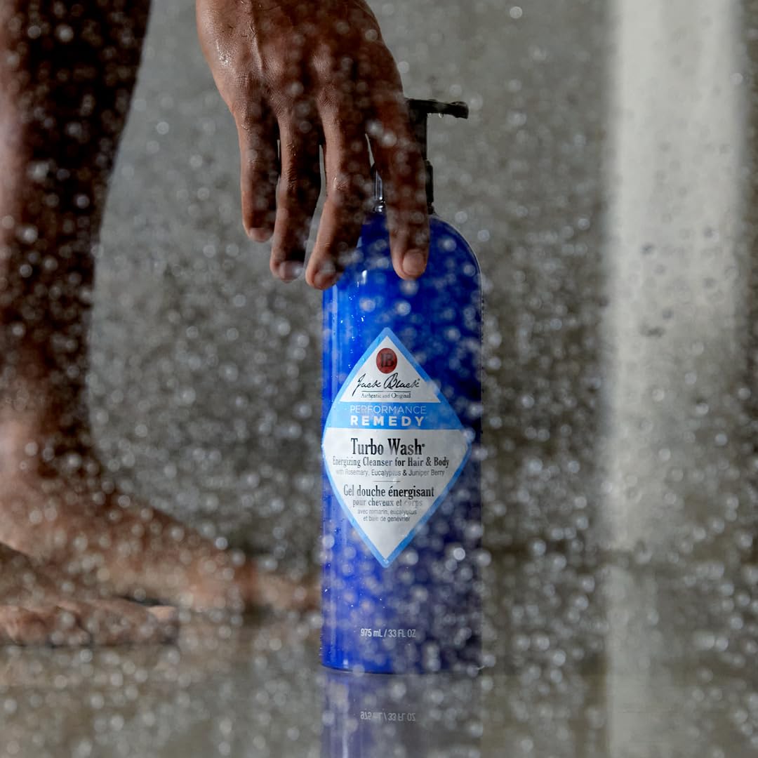 Jack Black botanicals display of rosemary eucalyptus and juniper berry for invigorating aroma