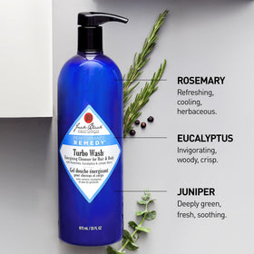 Jack Black Turbo Wash ingredient label close-up highlighting sulfate-free benefit