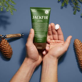 Jackfir essential oils staged to reflect natural earthy scent