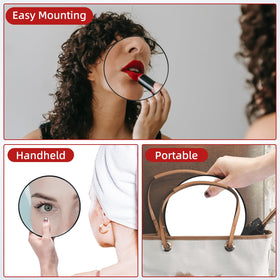 Jadazror mirror held with included tweezers showing portable grooming benefit
