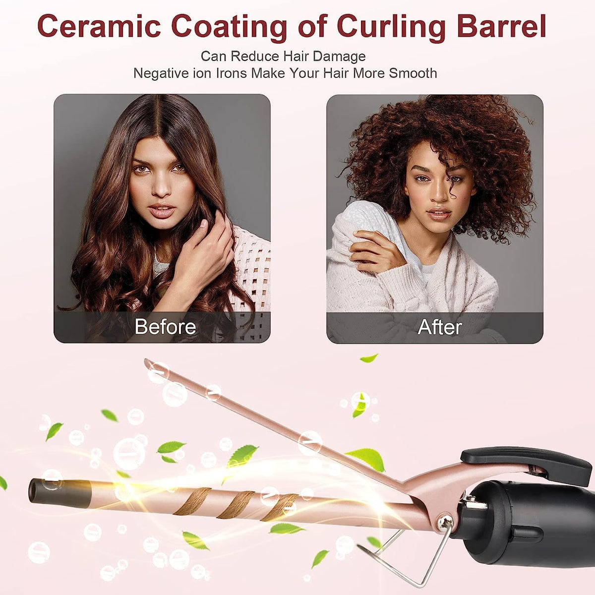 JAETON clamp and tip detail showing built-in clamp and long cool tip for safer curls