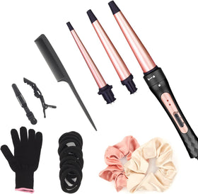 JAETON heat-resistant glove next to wand handle for safer styling and burn protection