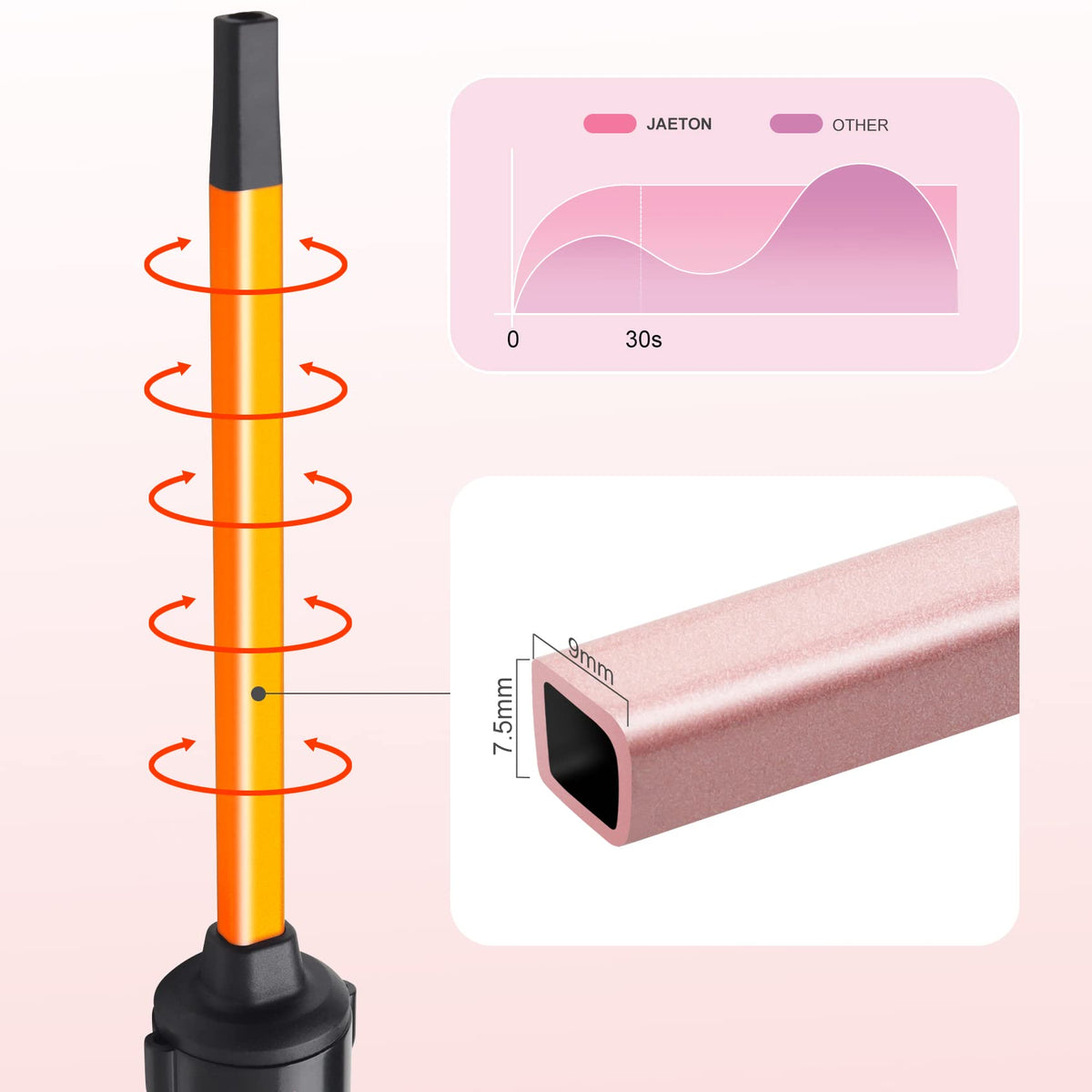 JAETON wand held in hand showing scale and ergonomic grip for comfort
