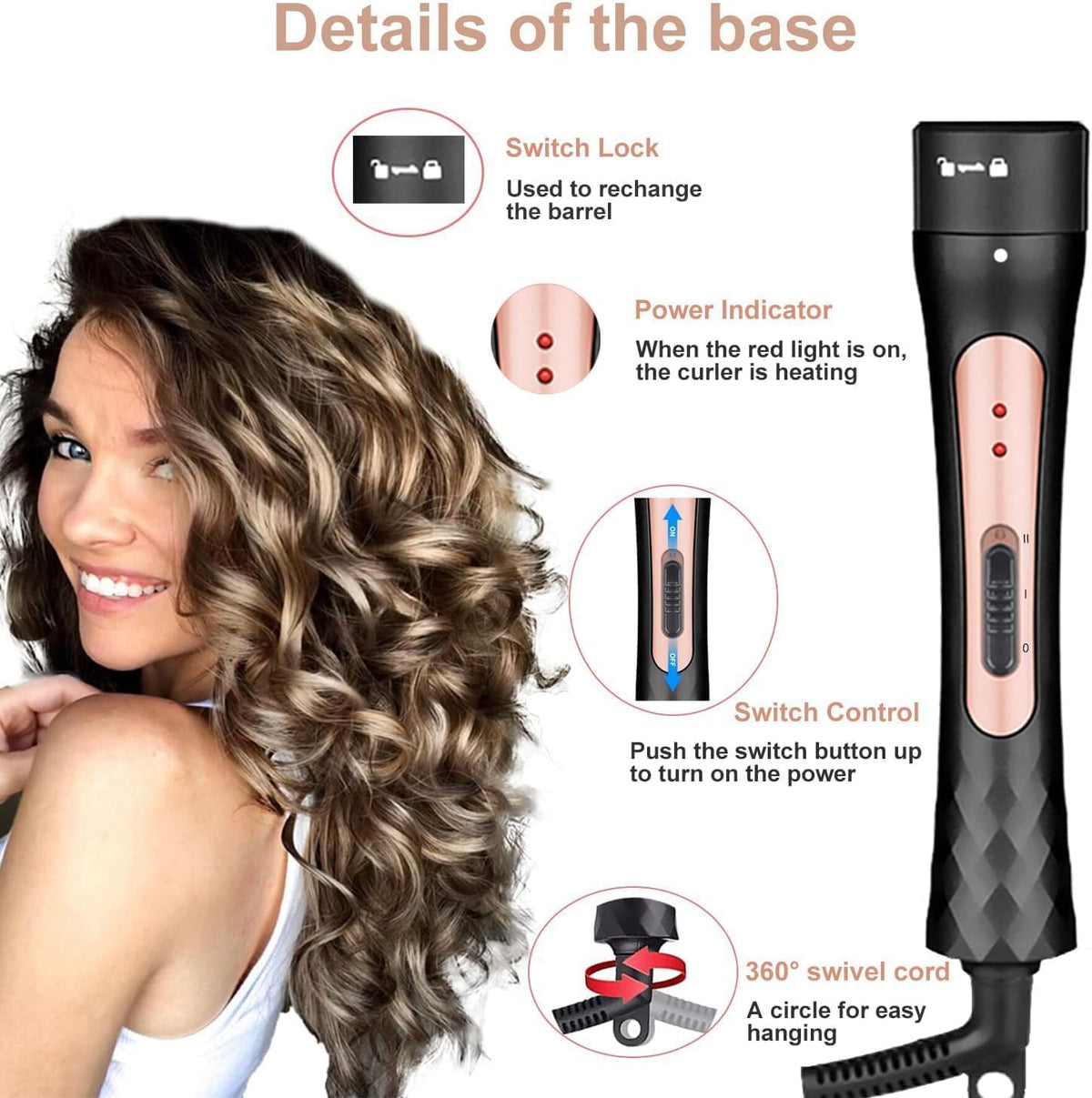 JAETON medium barrel in hand styling hair to create natural beachy waves quickly