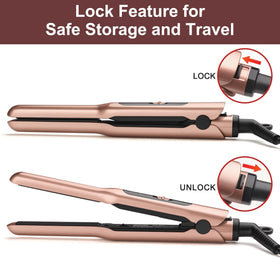 JAETON mini flat iron neatly packed in a travel bag ready for international trips