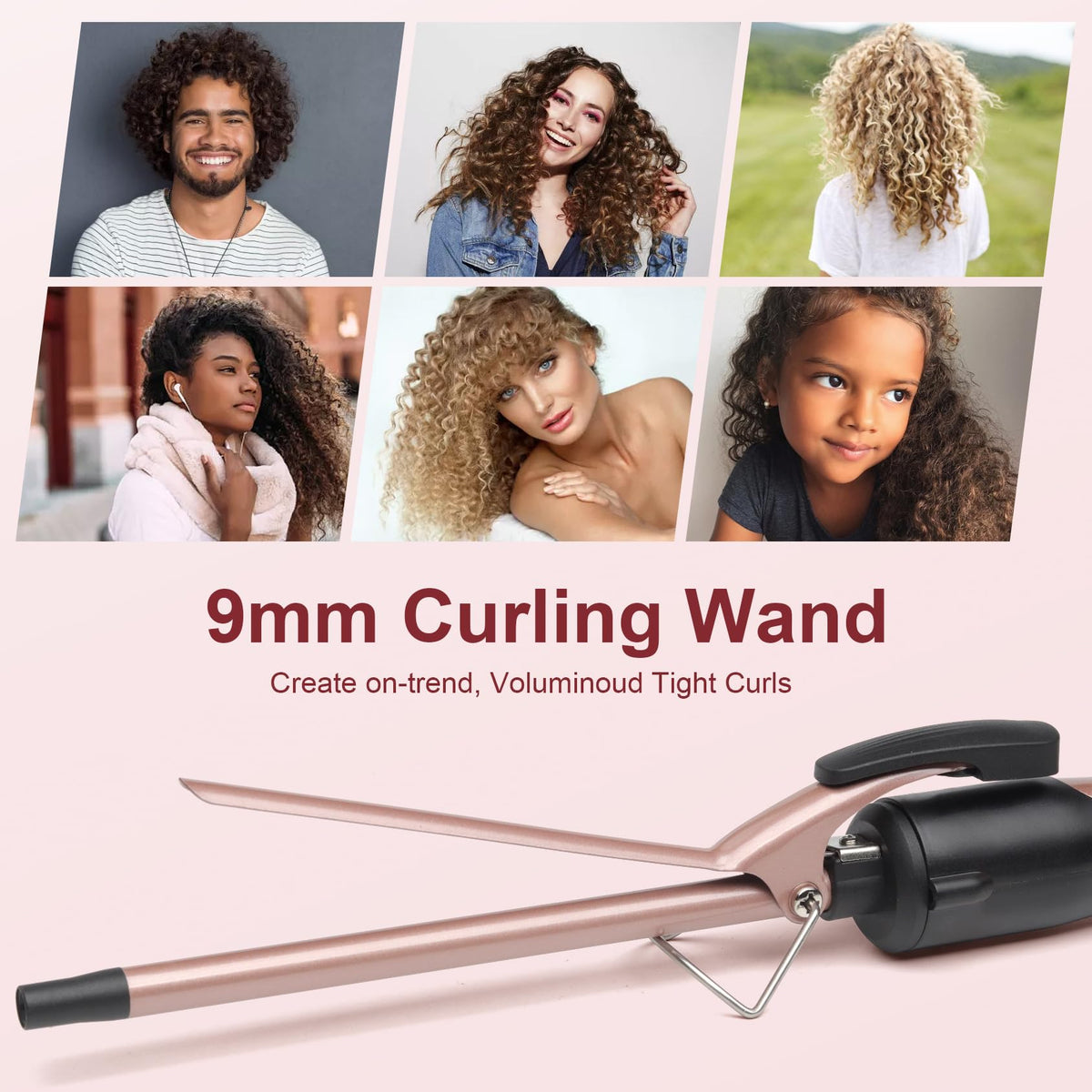 JAETON styling in use on short hair creating tight corkscrew curls for defined texture