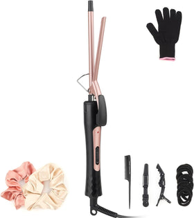 JAETON thin curling iron front view showing compact wand and clamp for precise styling