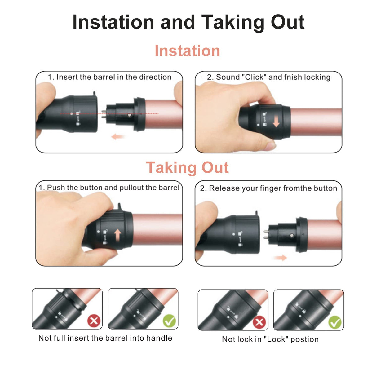 JAETON three interchangeable tourmaline ceramic barrels displayed to choose curl sizes
