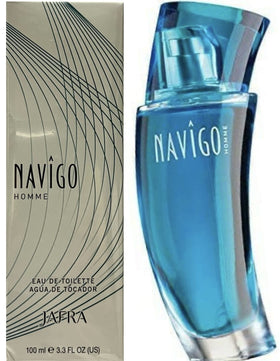 JAFRA Navigo Homme front bottle showing clean design and easy use