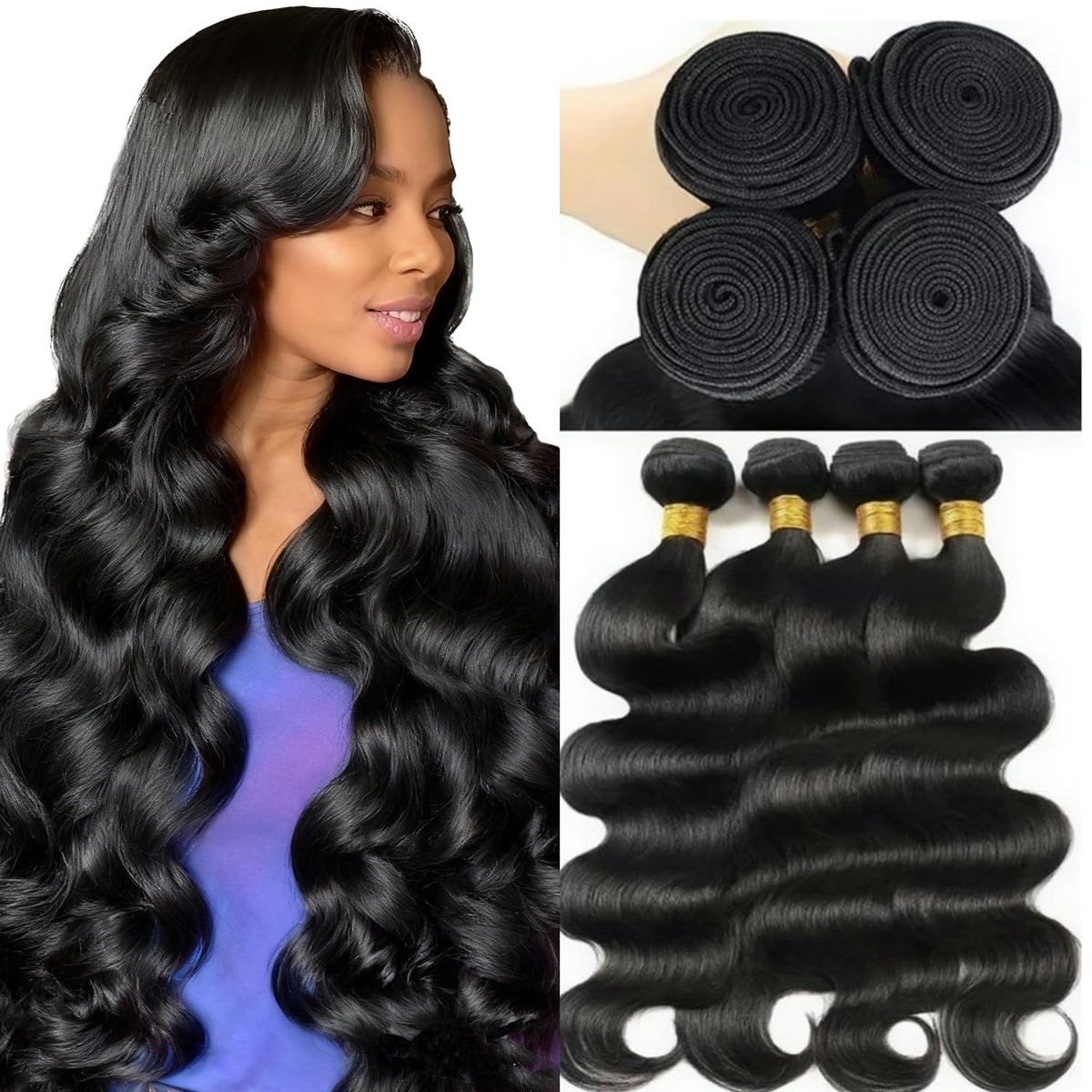 Jaliyah front packaging showing four body wave bundles and product benefits