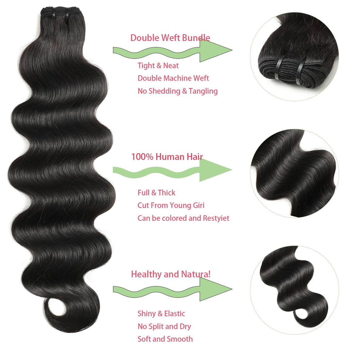 Jaliyah side-by-side 18, 20, 22 inch bundles illustrating length options and coverage