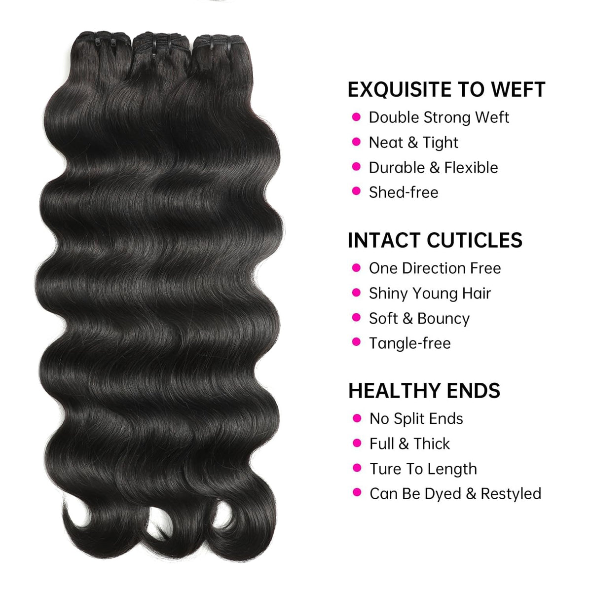 Jaliyah close-up of double machine weft highlighting secure stitching