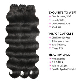 Jaliyah close-up of double machine weft highlighting secure stitching