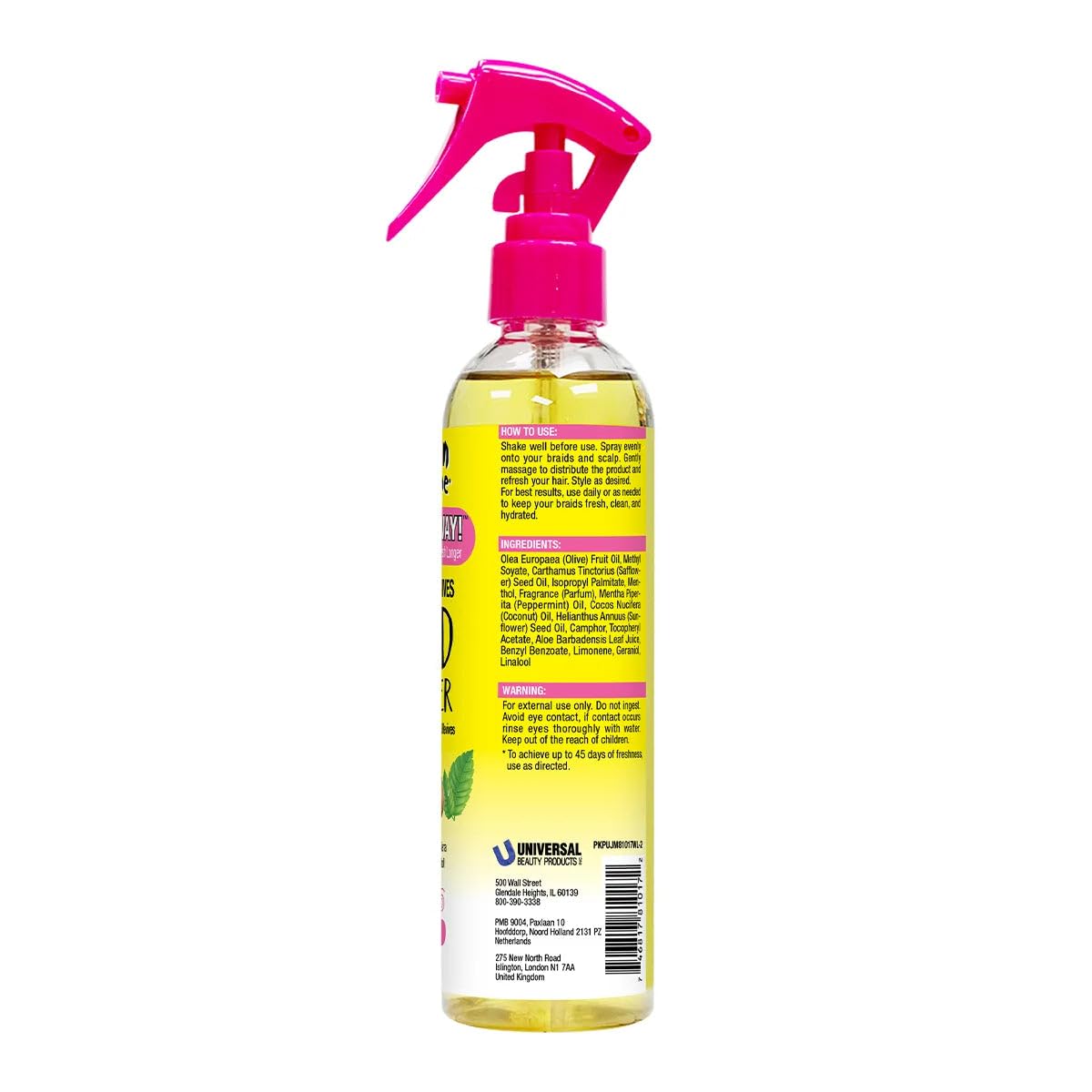 Jamaican Mango & Lime mist close-up showing fine spray for quick absorption
