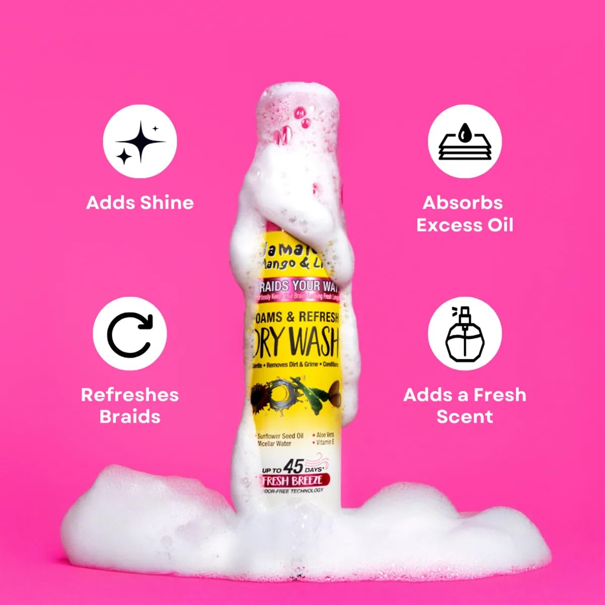 Jamaican Mango & Lime next to travel items showing compact size and on-the-go benefit