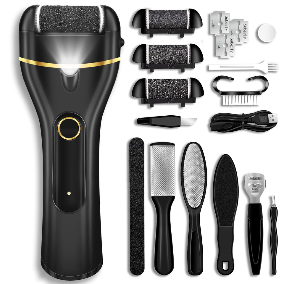 Jamestry front packaging showing device and included tools for complete foot care