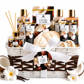Jane & Bloom front packaging in woven basket showing complete gift set benefit