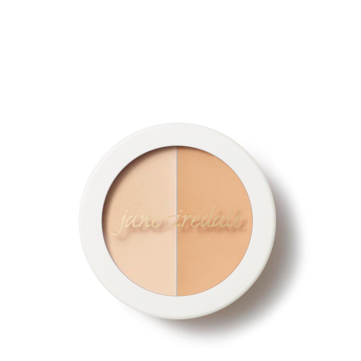 jane iredale compact front view showing dual shades and easy blending benefit