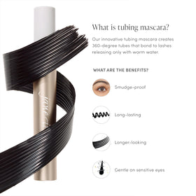 jane iredale mascara swipe on lashes showing lengthening effect