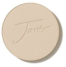 jane iredale front pan view showing sleek pressed powder and natural finish benefit