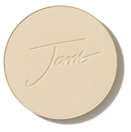 jane iredale front view of Warm Silk refill showing color and finish benefit