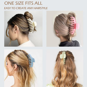 JANFUN flower clip securing hair in a bun, demonstrating comfortable non-slip hold
