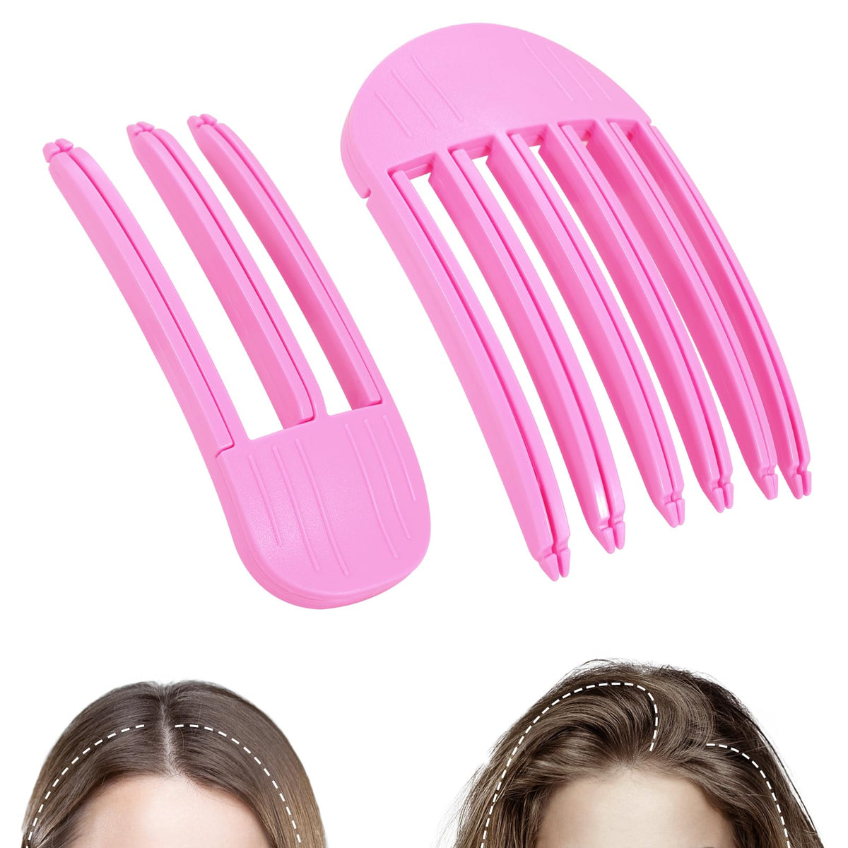 JANFUN front packaging showing two volumizing hair clips and benefits