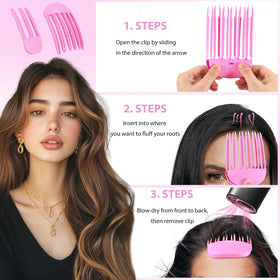 JANFUN clip in use lifting roots of bangs for visible volume