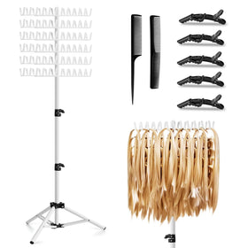 JANMPASK front view of full 144-peg braiding rack showing organized extensions