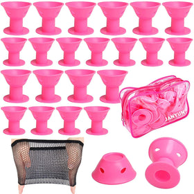 JANYUN front packaging showing full 40-piece pink roller set convenience