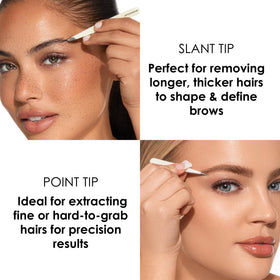 JAPONESQUE before-and-after brow shaping comparison illustrating neat defined arches