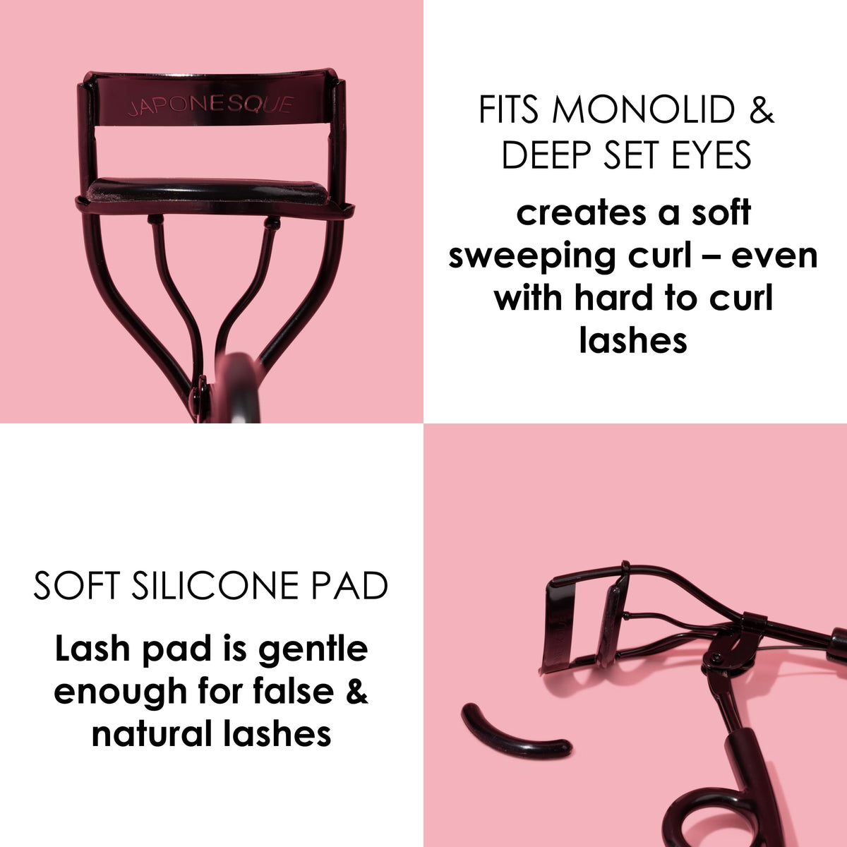 JAPONESQUE curved cage close-up reaching close to the lash line safely