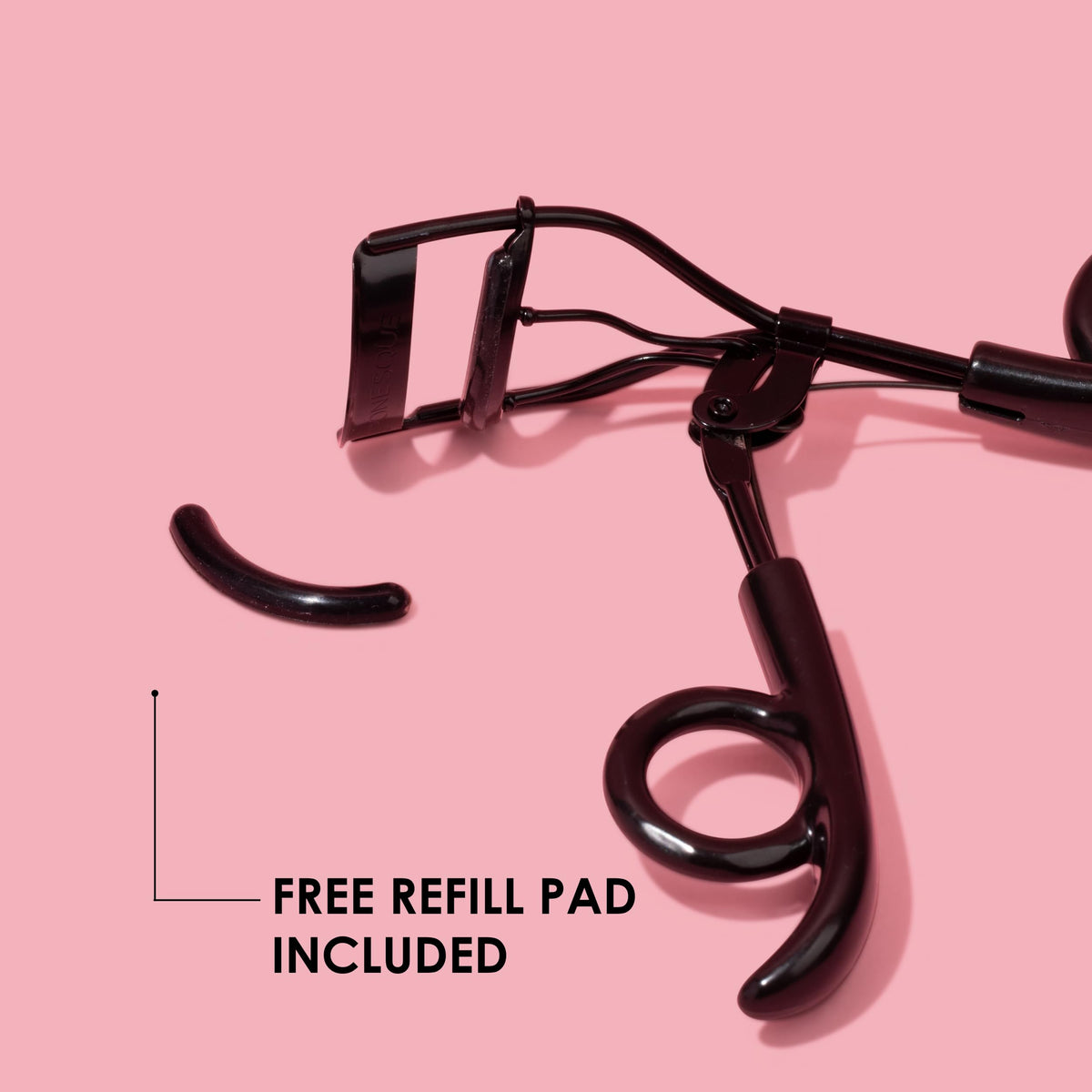 JAPONESQUE curler demonstrating gentle curl on natural and false lashes