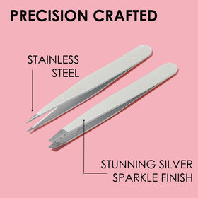 JAPONESQUE tweezer held in hand demonstrating ergonomic grip and targeted control
