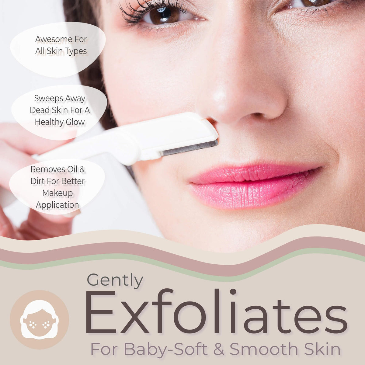 jasclair razor held in hand showing size and control for precise facial shaping
