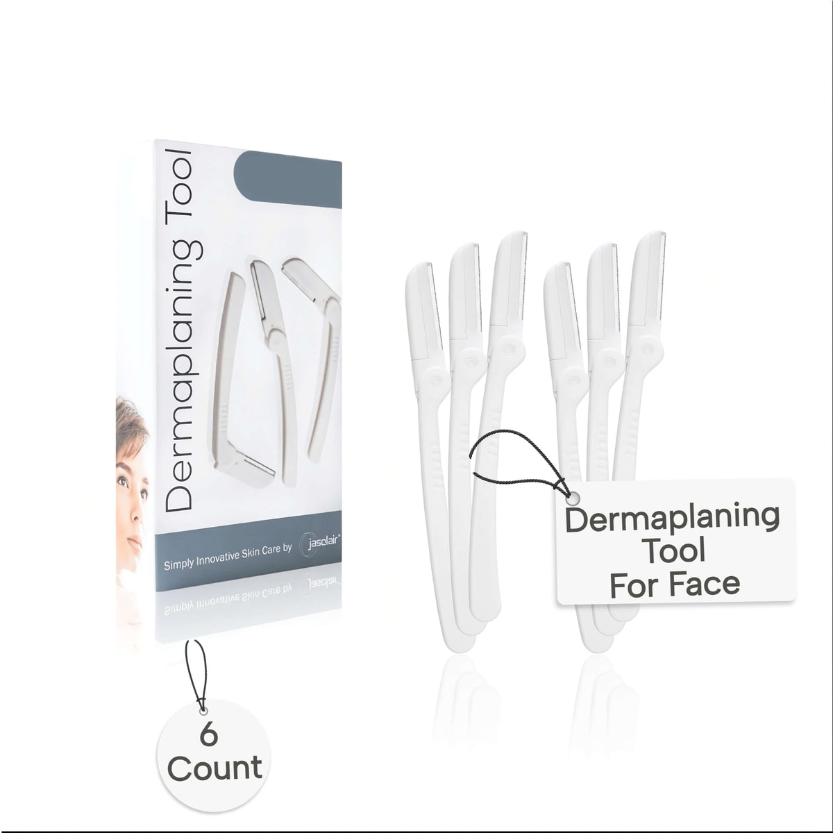 jasclair travel pouch display with razors ready for on-the-go touch-ups and hygiene