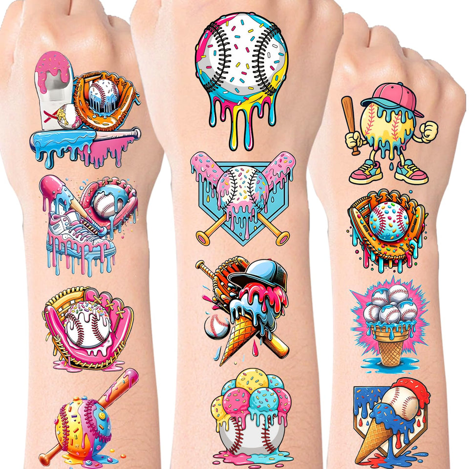 Jaskgom front packaging showing baseball ice cream drip tattoos benefits team spirit