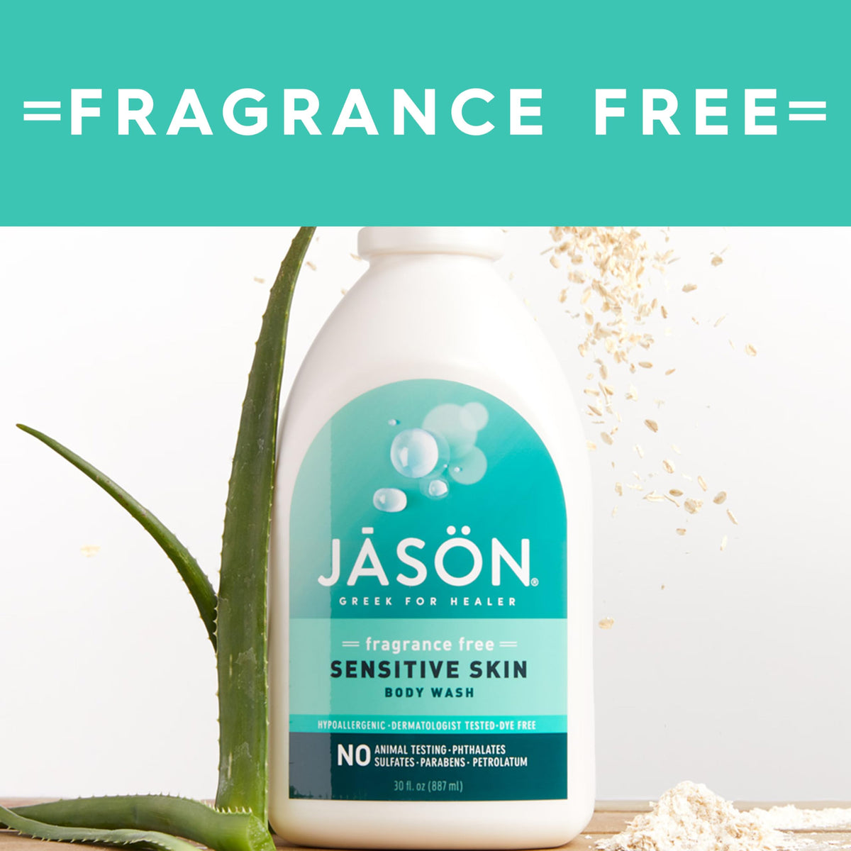 JASON recycled bottle label highlighting eco-friendly packaging