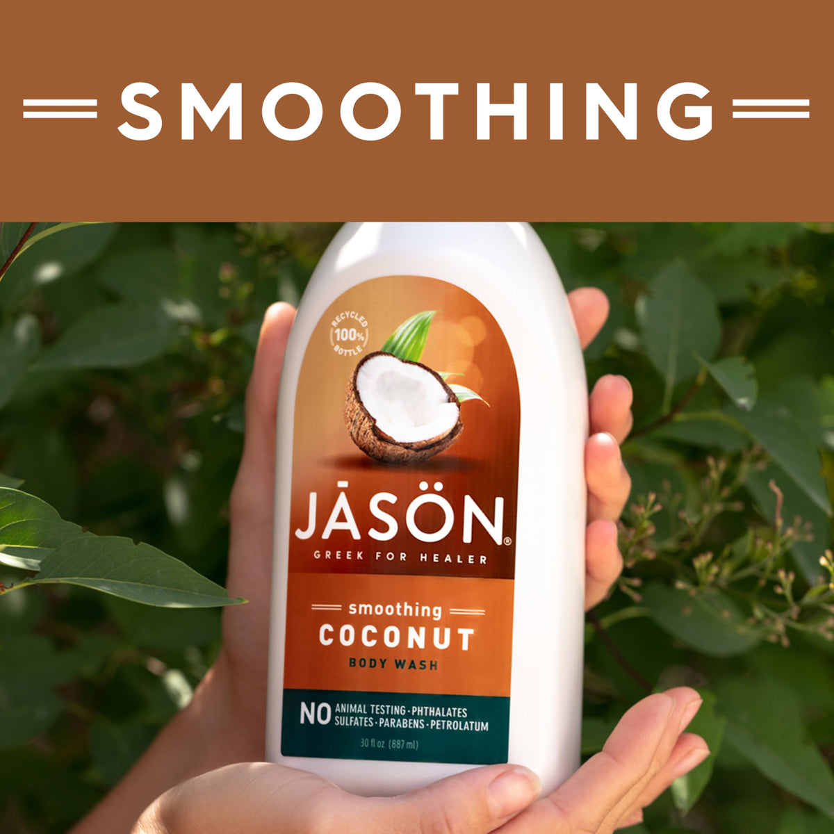 JASON bottle in bathroom lifestyle scene creating a calming shower moment