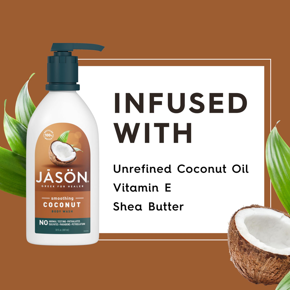 JASON coconut and shea butter ingredients portrayal enhancing skin softness