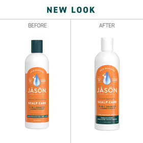 JASON bottle on shower shelf staged in use for everyday scalp care