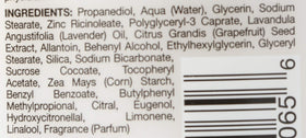 JASON ingredients label showing natural extracts and aluminum-free formula benefit