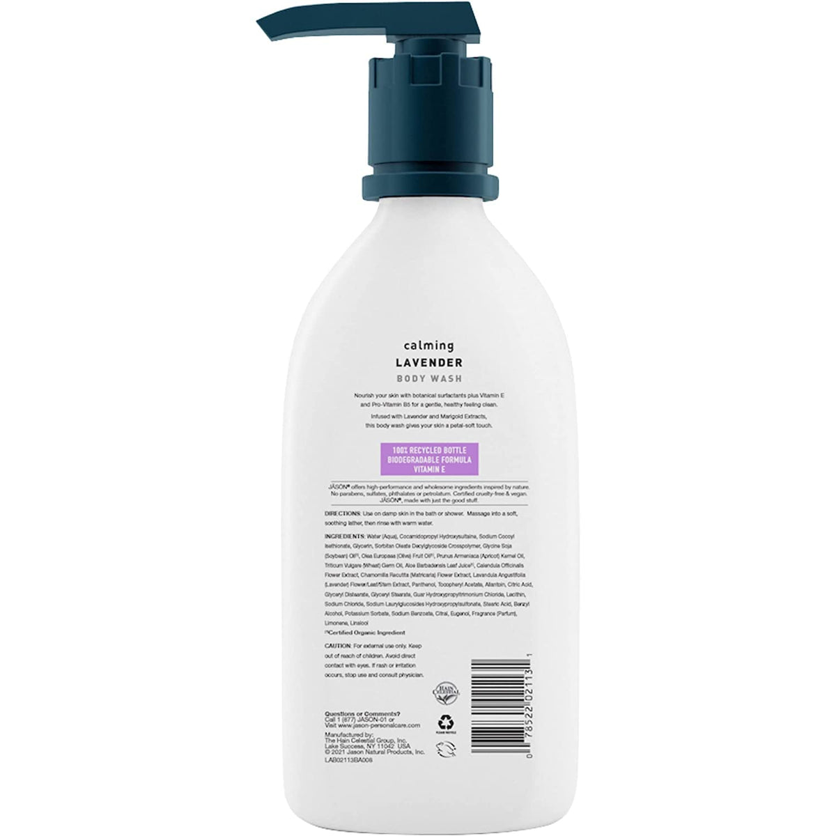 JASON pump dispensing creamy lather for gentle cleansing benefit