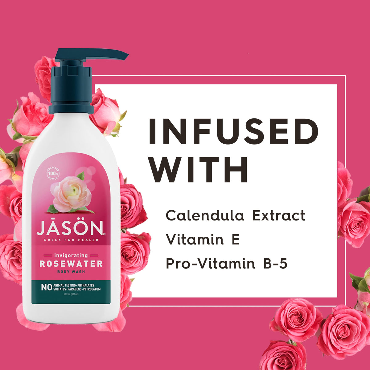 JASON ingredients label highlighting botanical extracts and clean formula