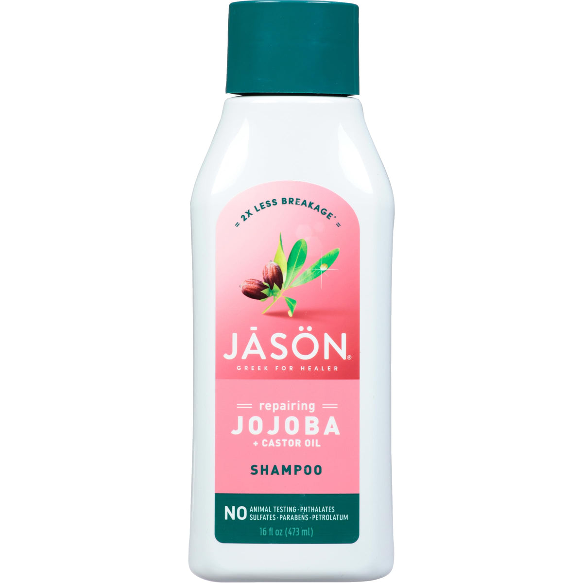 JASON shampoo front label showing product name and 16 oz size, clarity for shoppers