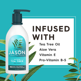 JASON hand with creamy lather demonstrating gentle cleansing and moisturized feel