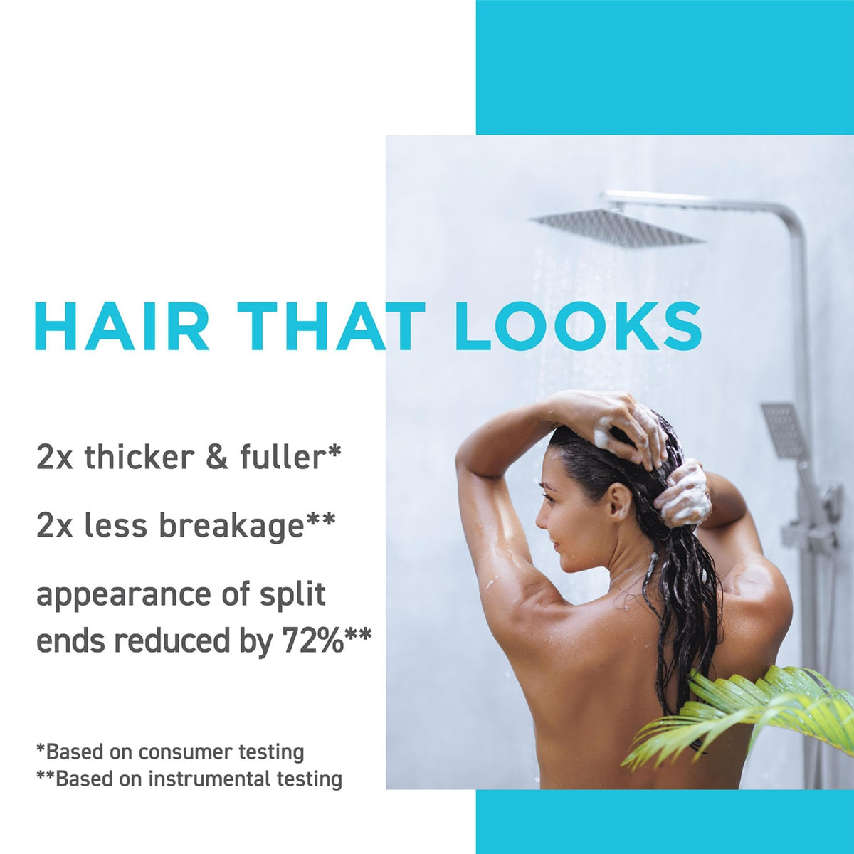 JASON label closeup on Thickening Biotin Shampoo highlighting key ingredients and clean formula benefit